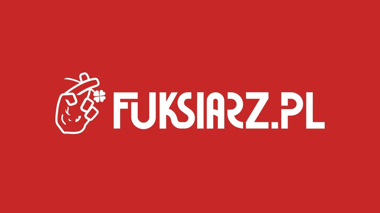Oficjalna identyfikacja słowna Fuksiarz.pl na czerwonym tle